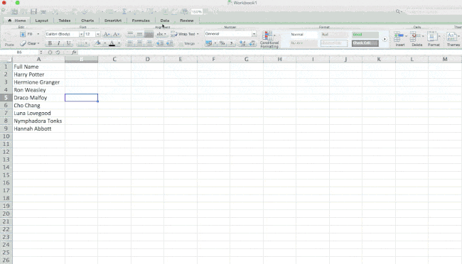 excel text to column